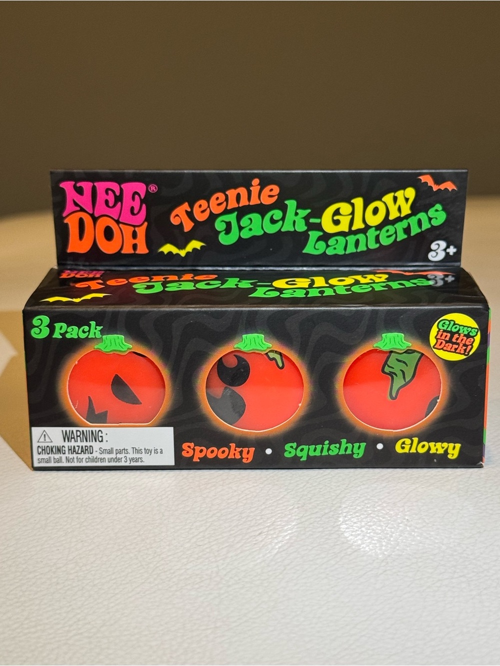 Needoh Teenie Jack Glow Lantern Pumpkin Halloween Squishy Fidget NEW SHIPS TODAY
